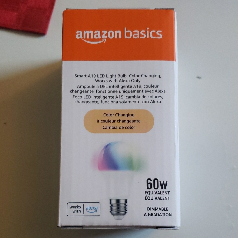 Amazon Basics Color Changing LED Light Bulb